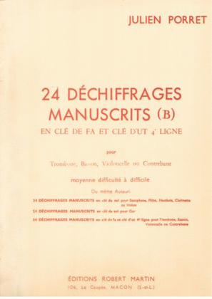 Vingt-Quatre Dechiffrages Manuscrits (B)