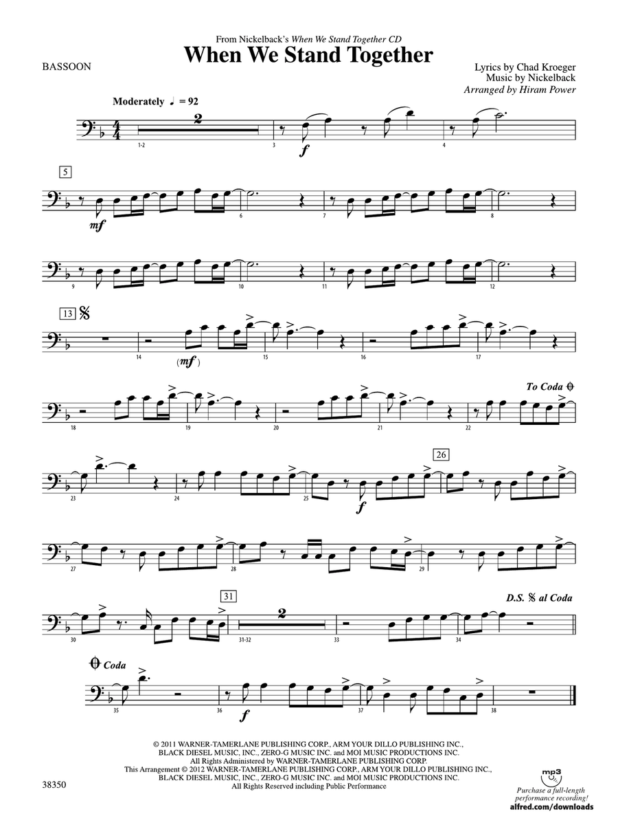 When We Stand Together: Bassoon