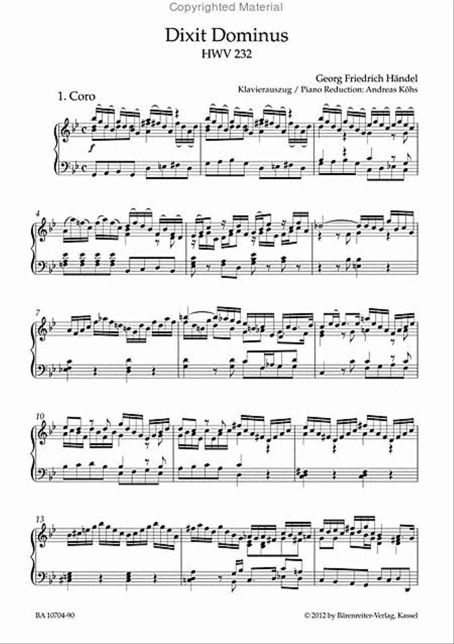 Dixit Dominus HWV 232 (Psalm 109) SSATB scores gallery preview page 2