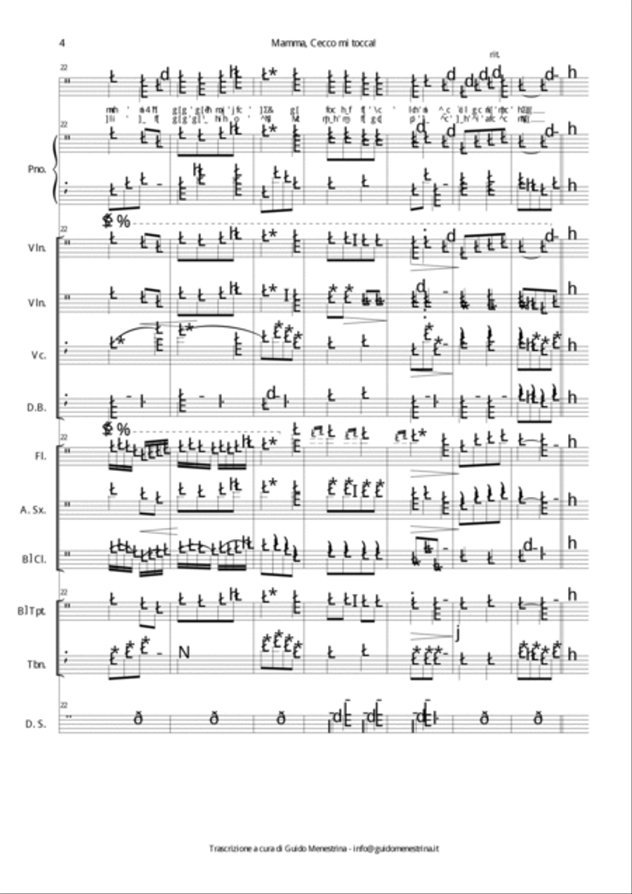 Michele Orselli - Mamma, Cecco mi tocca (1929) Large Ensemble scores gallery preview page 5