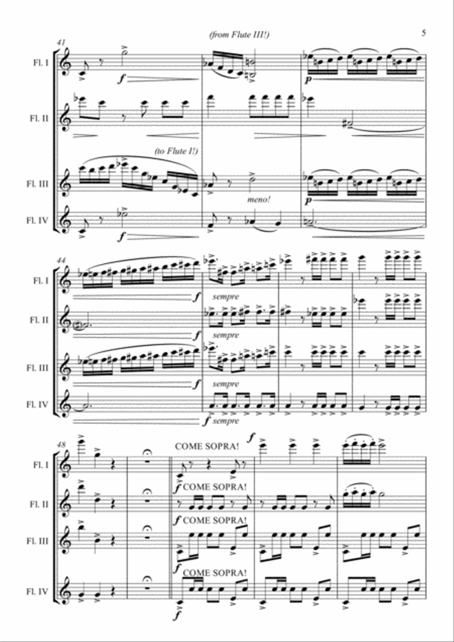 Di quella Pira from IL TROVATORE Woodwind Quartet scores gallery preview page 5