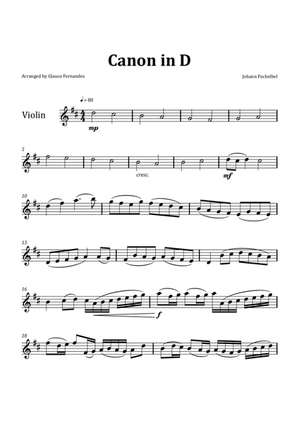 Canon by Pachelbel - Violin Solo image number null