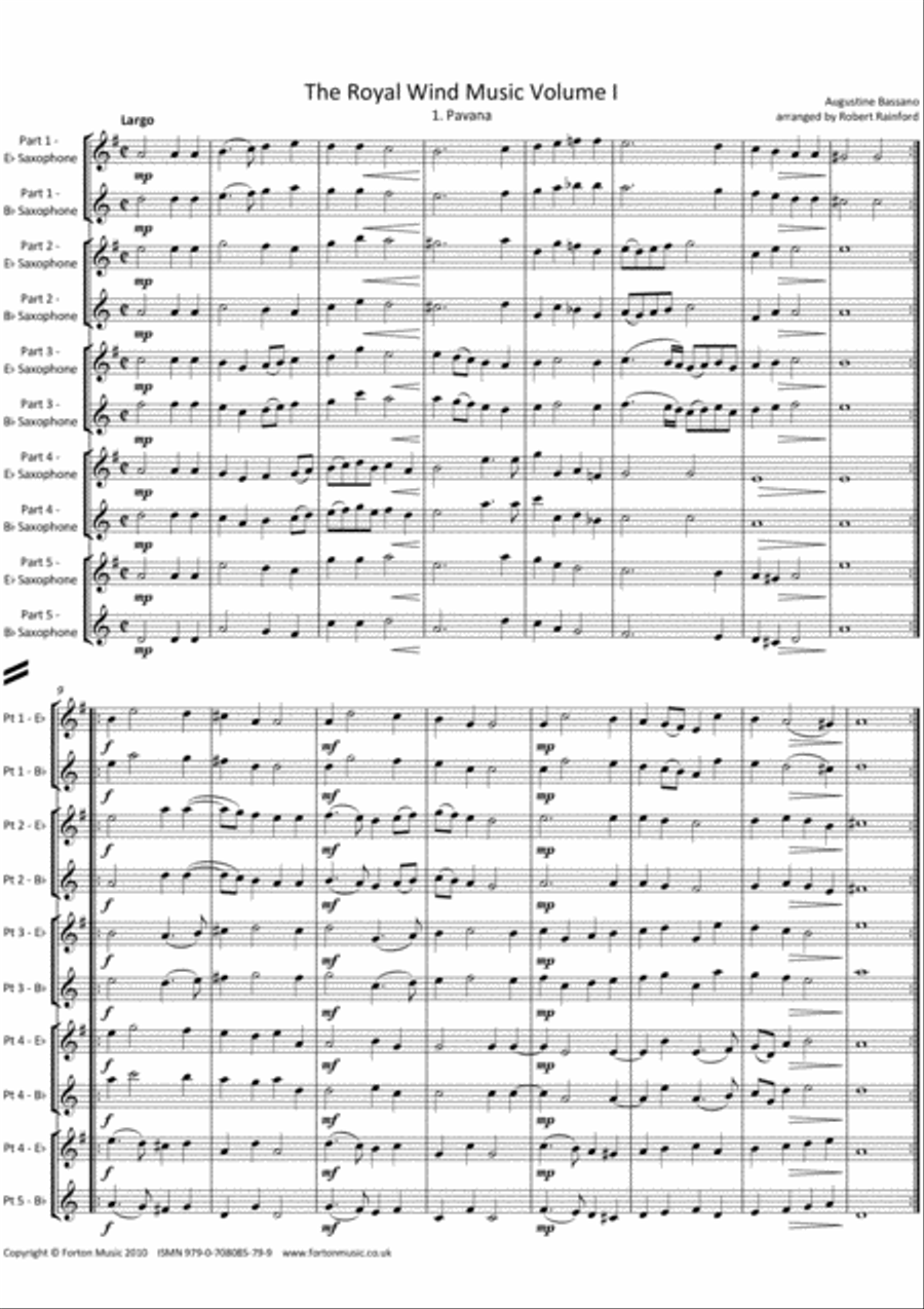 Royal Wind Music Saxophone Ensemble scores gallery preview page 2
