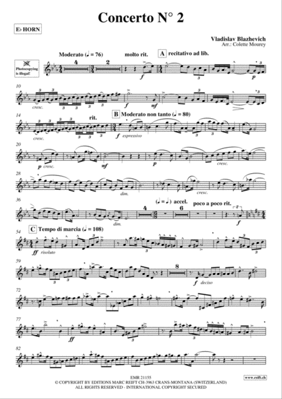Concerto No. 2 Horn scores gallery preview page 2
