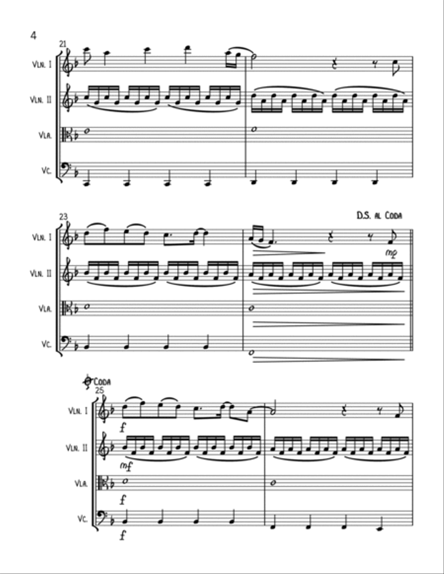 Oblivion String Quartet scores gallery preview page 4