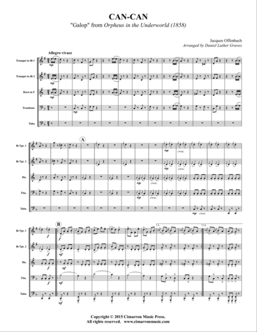 Can-Can Can-Can Brass Quintet scores gallery preview page 1