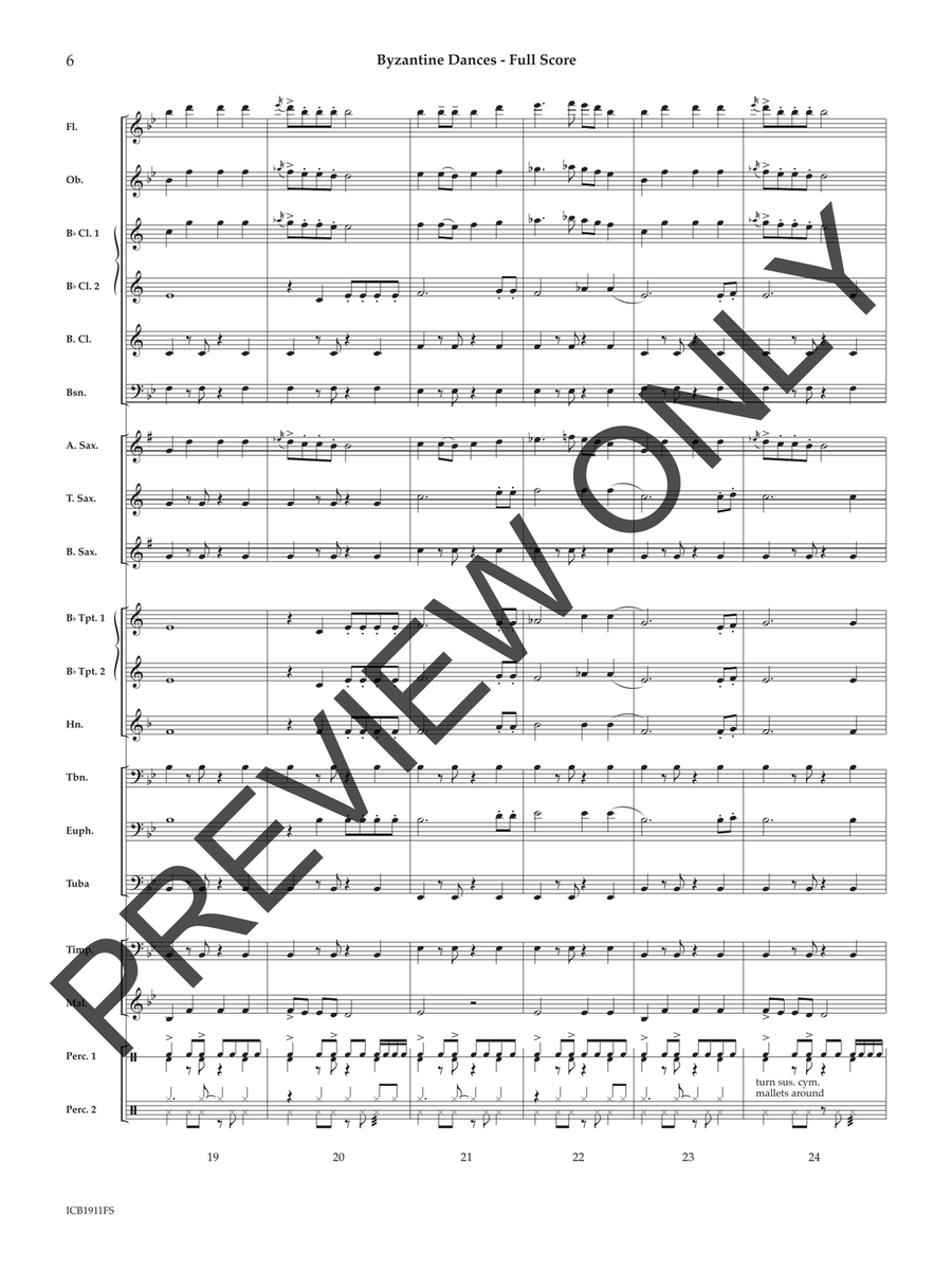 Byzantine Dances Concert Band scores gallery preview page 7