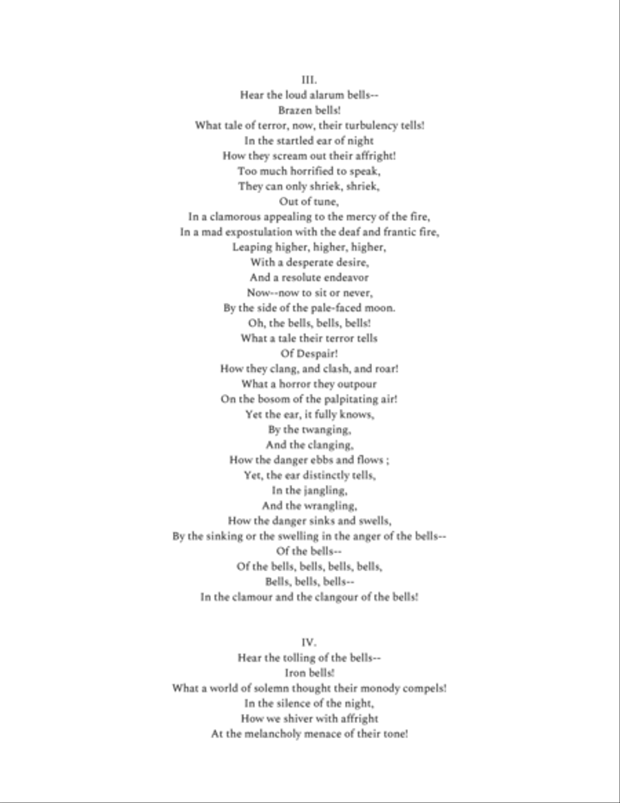 THE BELLS. For voice and piano. High voice. High Voice scores gallery preview page 6
