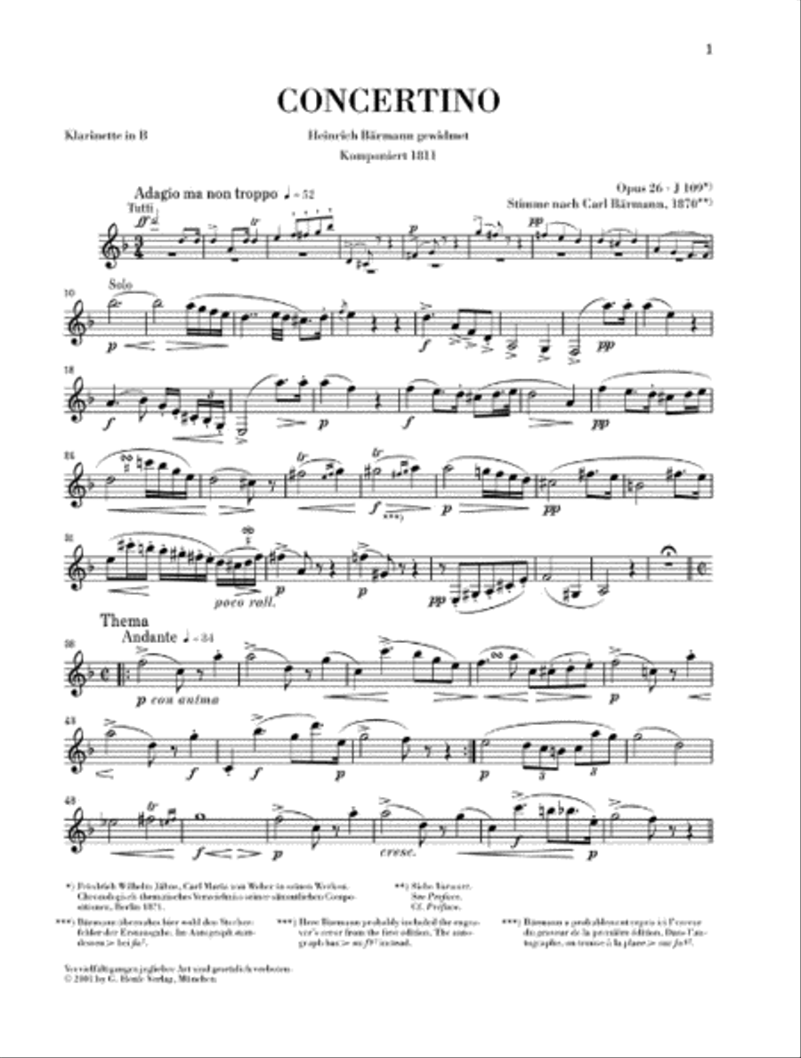 Concertino, Op. 26 Clarinet Solo scores gallery preview page 5