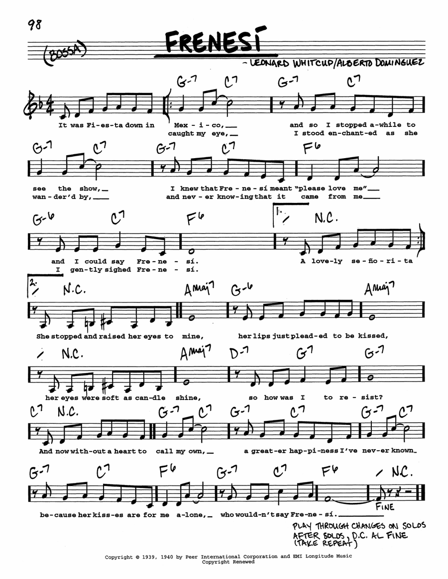 Frenesí (Low Voice) Low Voice scores gallery preview page 1