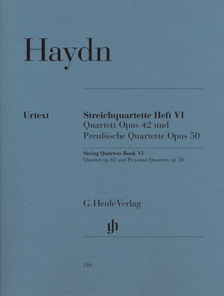 Book cover for String Quartets, Vol. VI, Op.42 and Op.50 (Prussian Quartets)