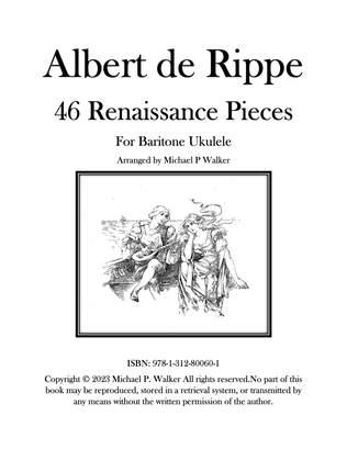 Book cover for Albert de Rippe: 46 Renaissance Pieces For Baritone Ukulele