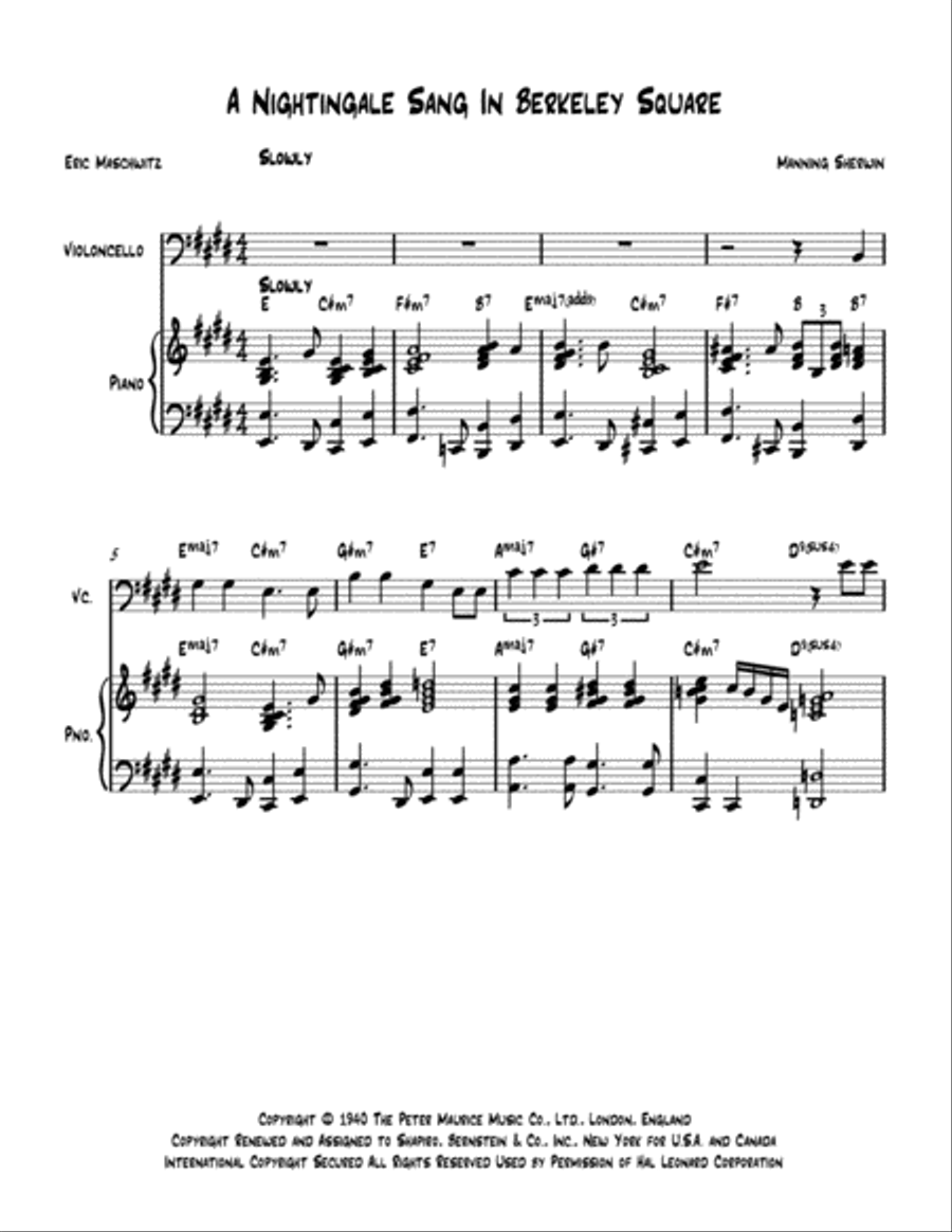A Nightingale Sang In Berkeley Square Piano scores gallery preview page 2