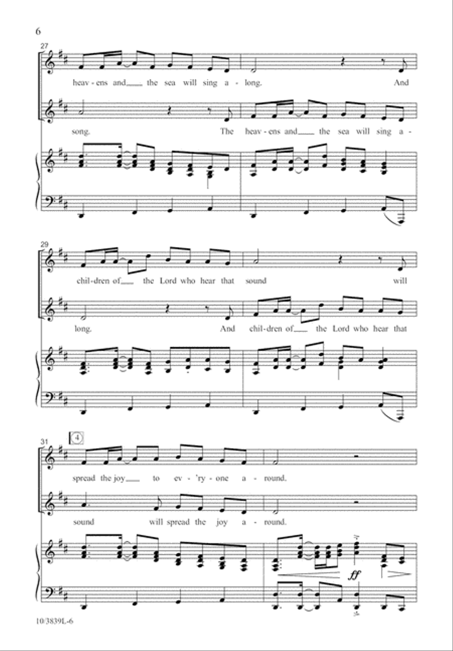 Let Heaven and Nature Sing SSA scores gallery preview page 7
