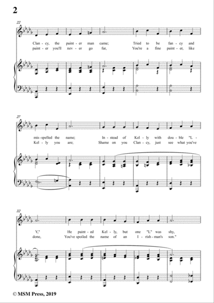 Bert Grant-If I Knock the 'L' Out of Kelly,in D flat Major,for Voice&Piano Voice scores gallery preview page 4