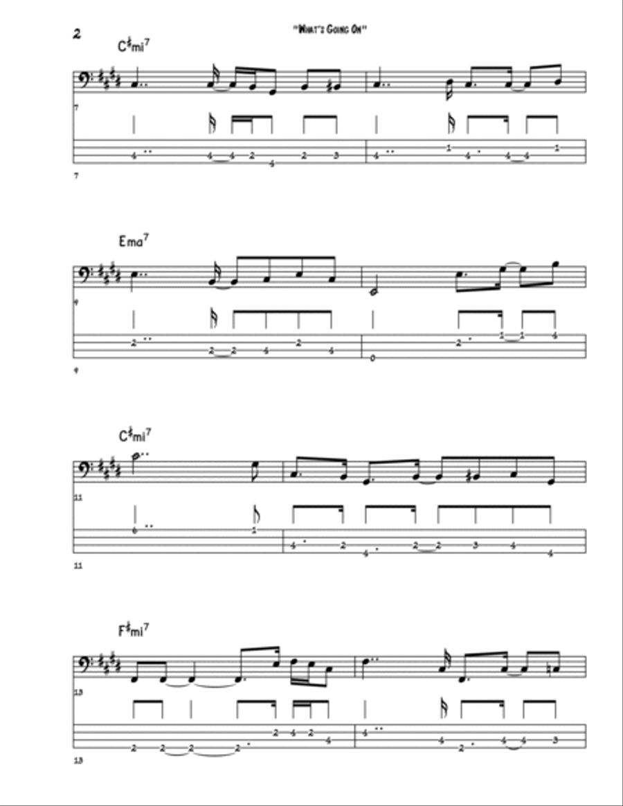 What's Going On Bass Guitar scores gallery preview page 2
