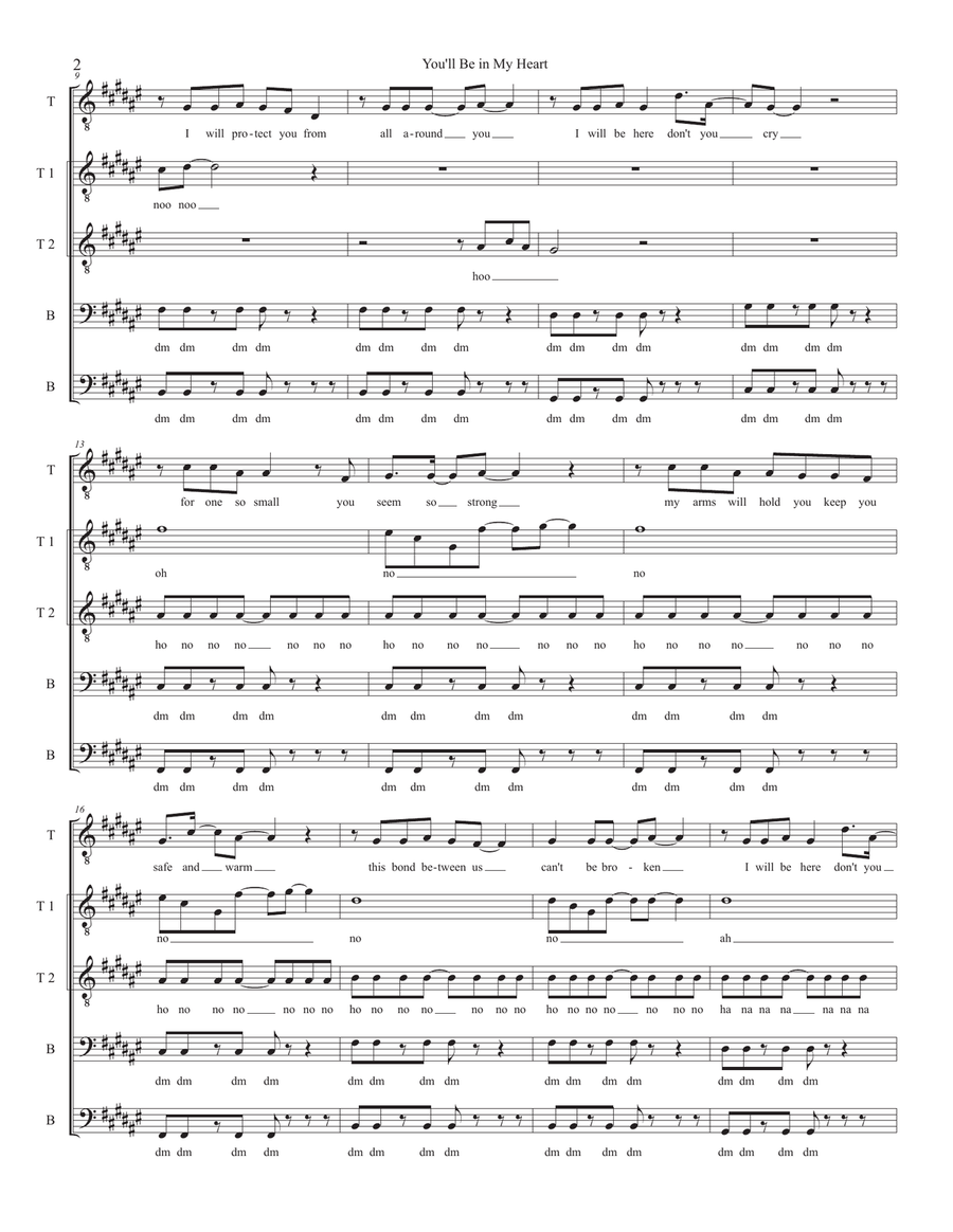 You'll Be In My Heart TB scores gallery preview page 2