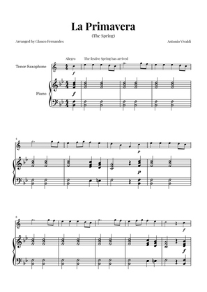 La Primavera (The Spring) by Vivaldi - Tenor Saxophone and Piano