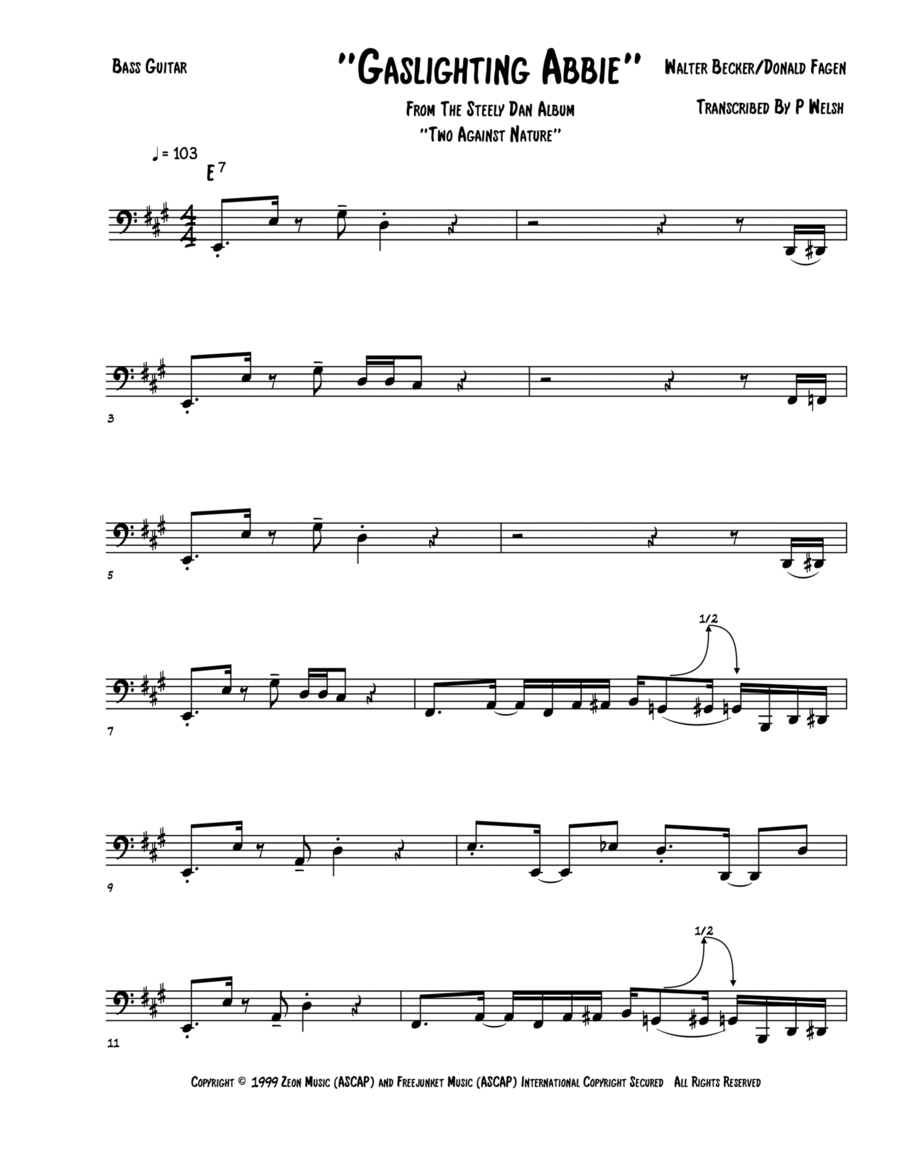 Gaslighting Abbie Bass Guitar scores gallery preview page 1