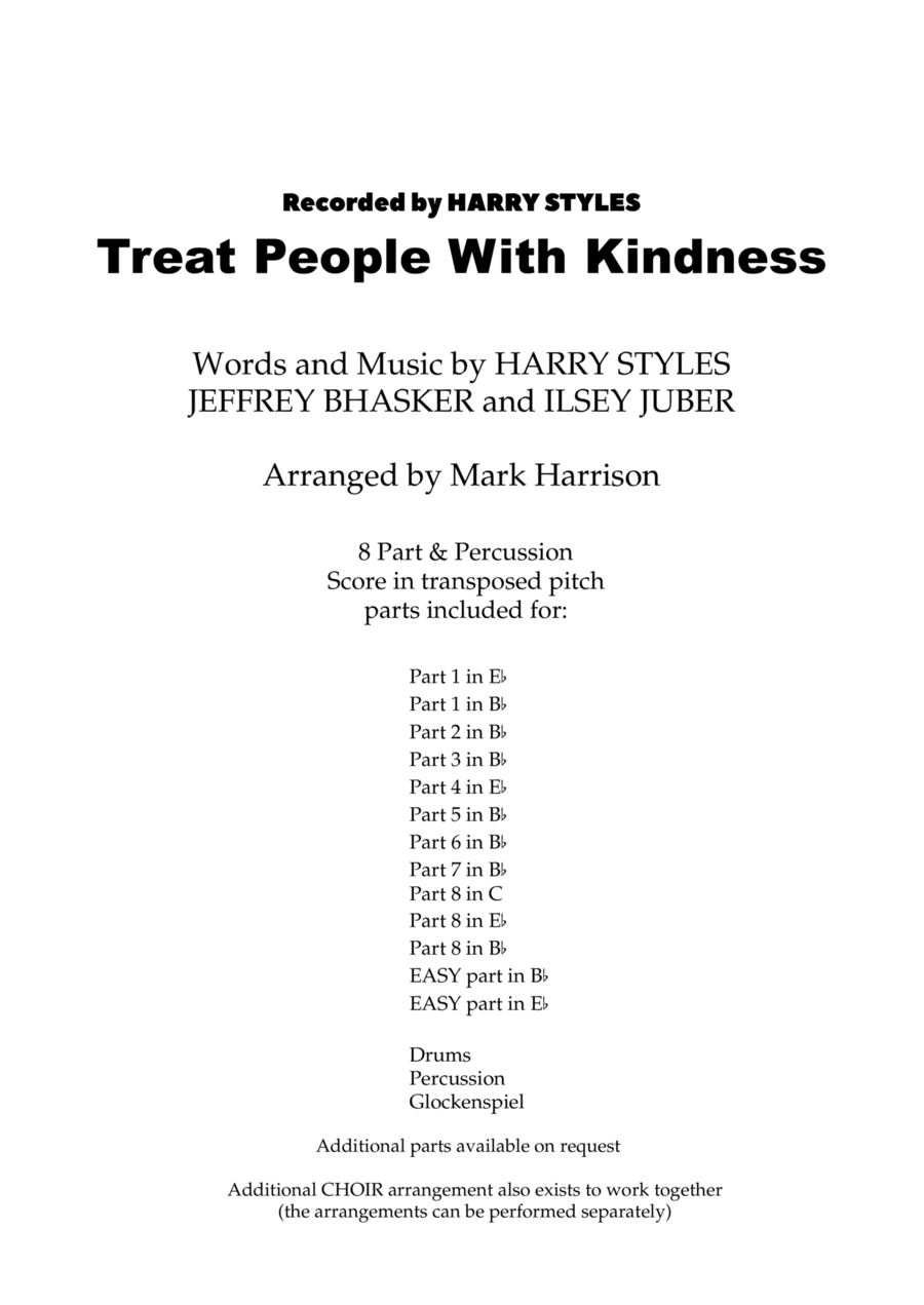 Treat People With Kindness Brass Band scores gallery preview page 1