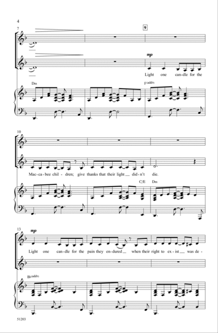 Light One Candle Choir scores gallery preview page 3