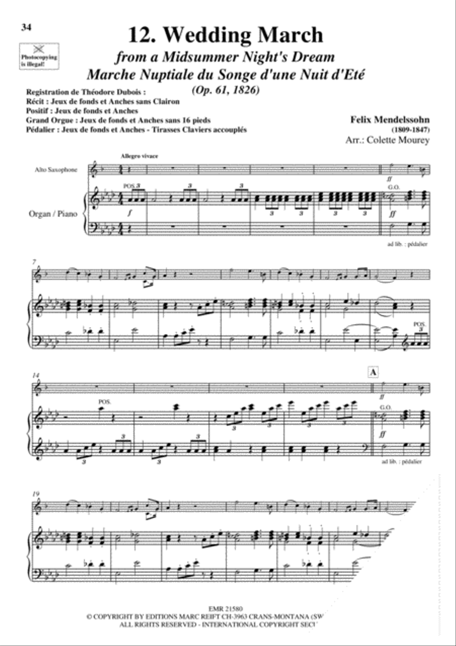 20 Greatest Wedding Solos Alto Saxophone scores gallery preview page 14