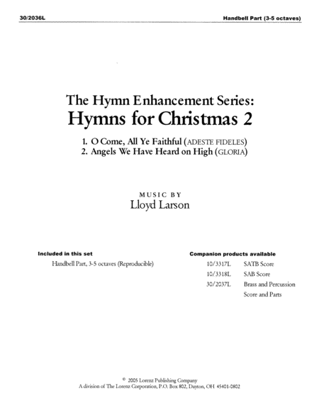 Hymns for Christmas 2 - Reproducible Handbell Part