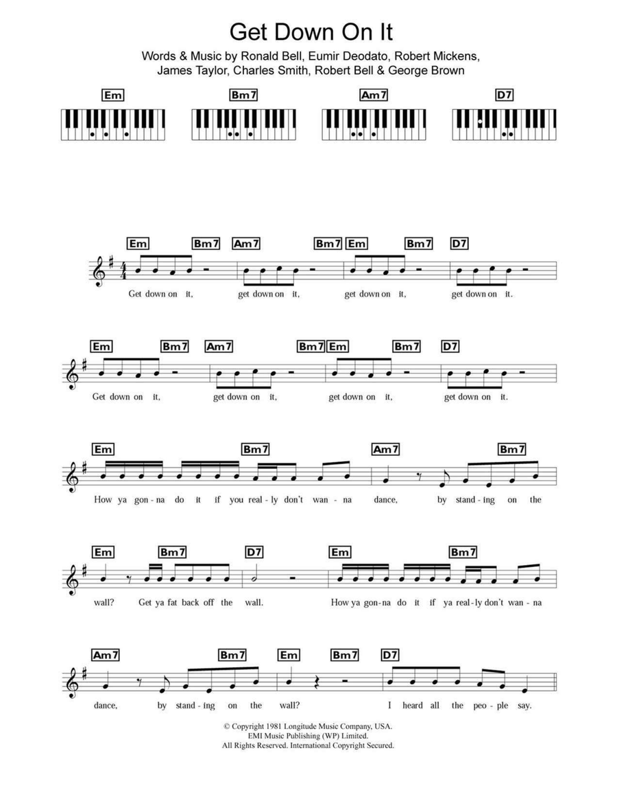 Get Down On It Piano scores gallery preview page 1