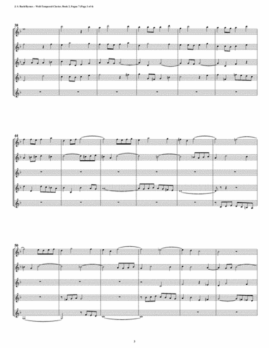 Fugue 07 from Well-Tempered Clavier, Book 2 (Clarinet Quintet) image number null