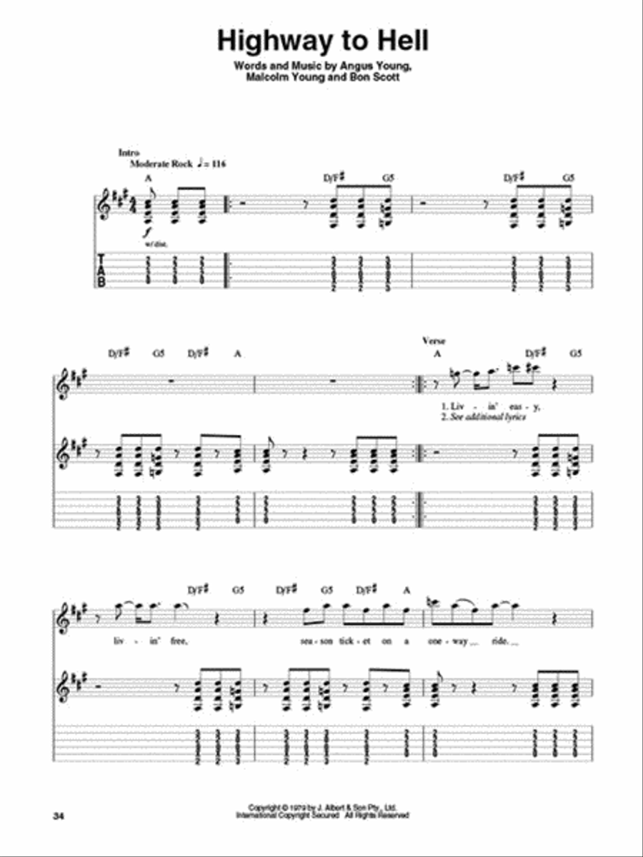 AC/DC Classics Guitar Tablature scores gallery preview page 3