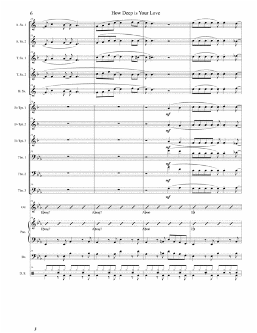 How Deep Is Your Love from the Motion Picture SATURDAY NIGHT FEVER Jazz Ensemble scores gallery preview page 6