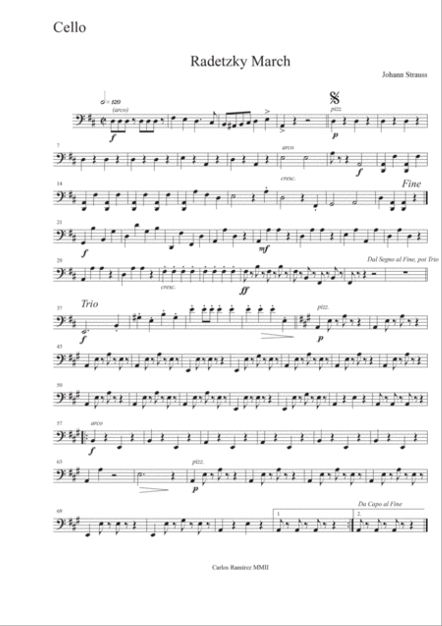Radetzky March String Quartet scores gallery preview page 4