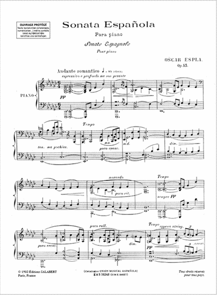 Sonata Espanola Op.33 Piano