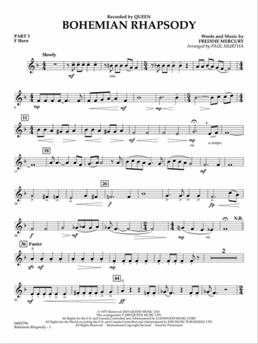 Bohemian Rhapsody Concert Band scores gallery preview page 9