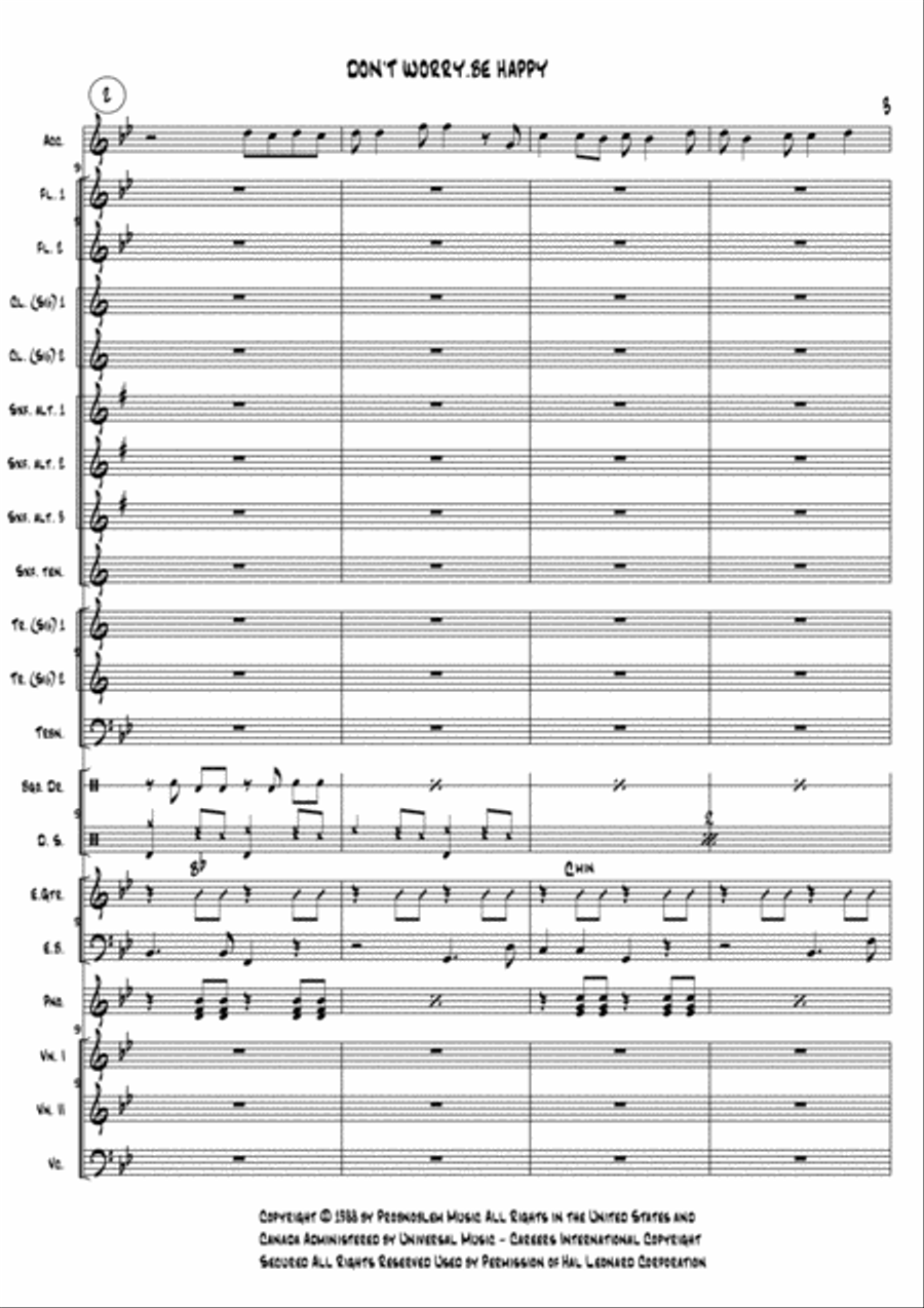 Don't Worry, Be Happy Large Ensemble scores gallery preview page 4