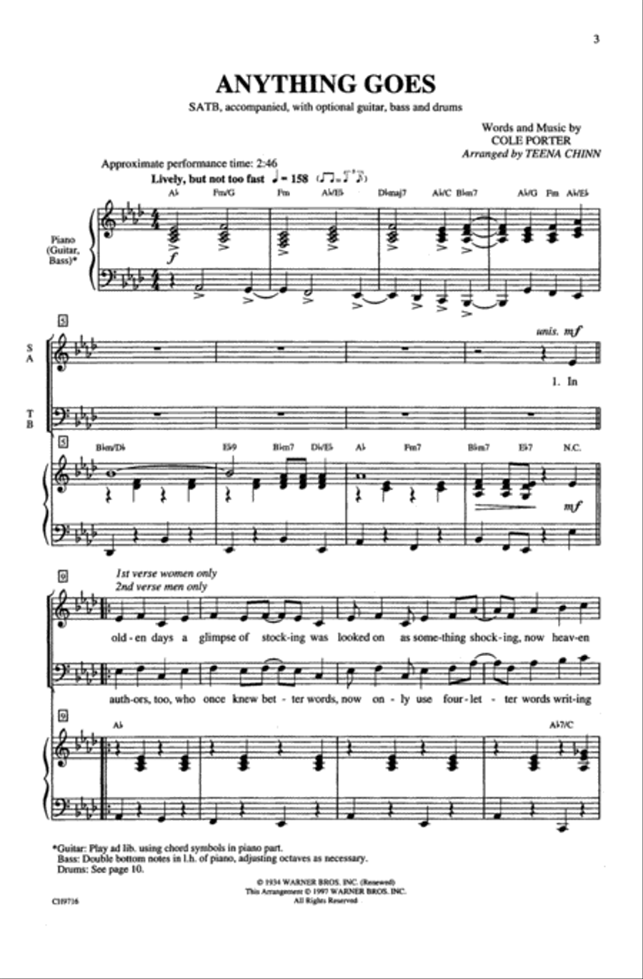 Anything Goes 4-Part scores gallery preview page 12