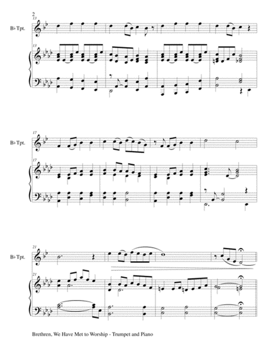 BRETHREN, WE HAVE MET TO WORSHIP (Duet – Bb Trumpet and Piano/Score and Parts) image number null