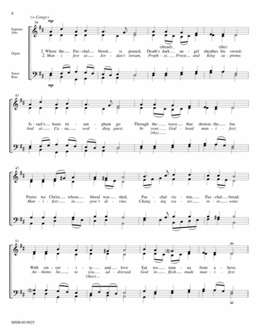 At the Lamb's High Feast We Sing Songs of Thankfulness and Praise (Downloadable Full Score) image number null