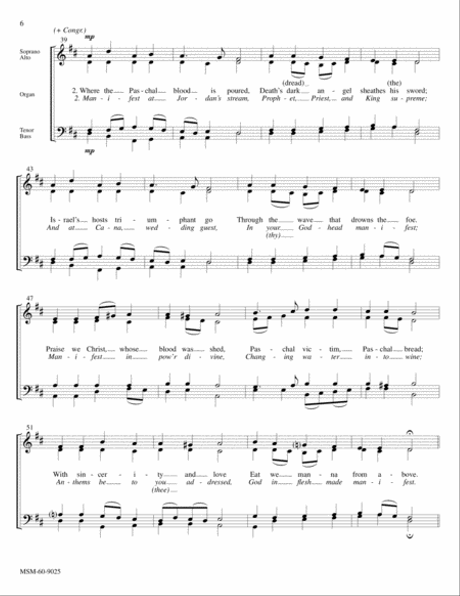 At the Lamb's High Feast We Sing Songs of Thankfulness and Praise (Downloadable Full Score) image number null