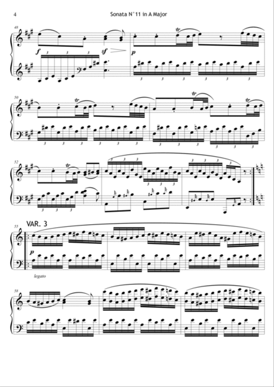 Piano Sonata N° 11 in A Major - K 331 Piano Method scores gallery preview page 5