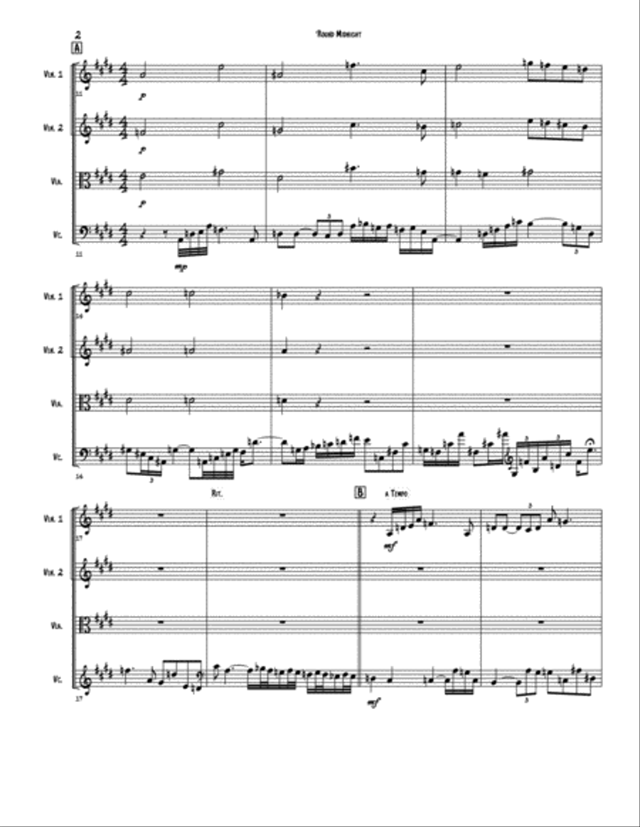 'round Midnight 'round Midnight String Quartet scores gallery preview page 2