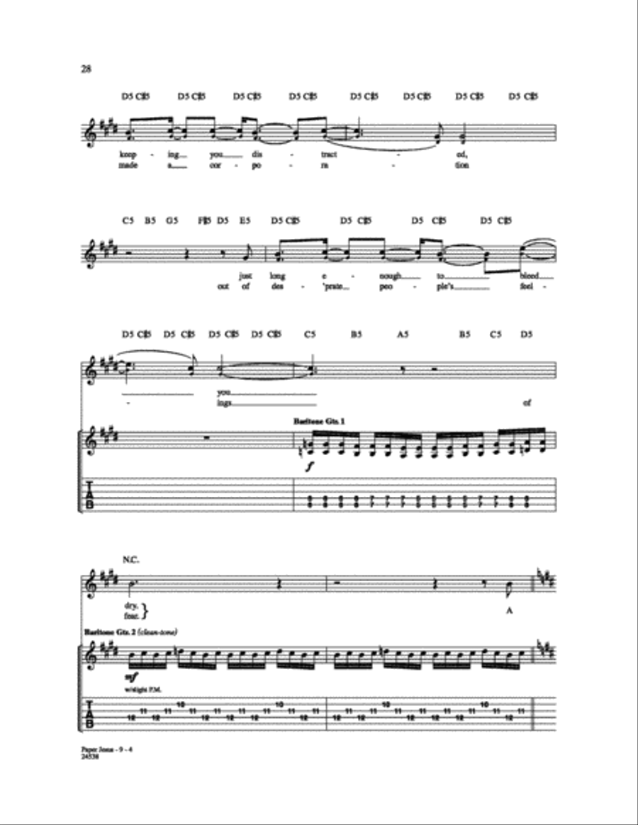 Paper Jesus Electric Guitar scores gallery preview page 4