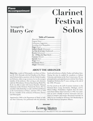 Clarinet Festival Solos