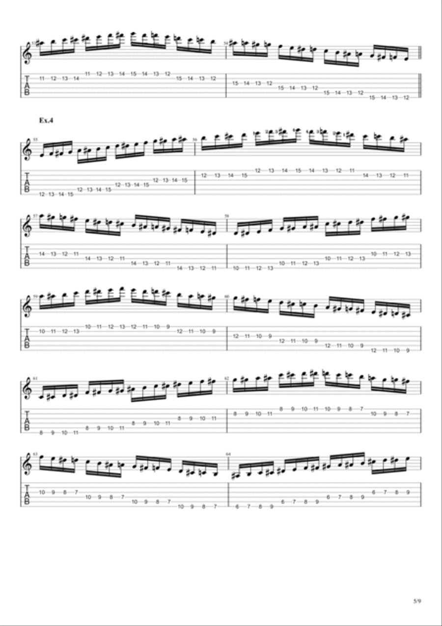 Guitar Chromatic Warmup Exercise [Basic] Electric Guitar scores gallery preview page 5
