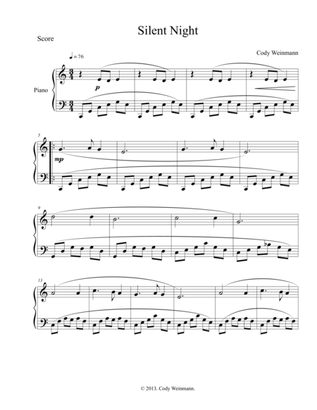 Silent Night for Easy Piano in C major image number null