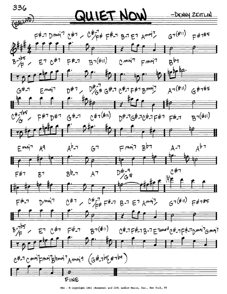 Quiet Now Quiet Now E-Flat Instrument scores gallery preview page 1