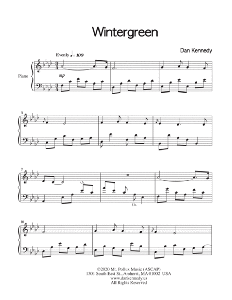Wintergreen Piano Solo scores gallery preview page 2
