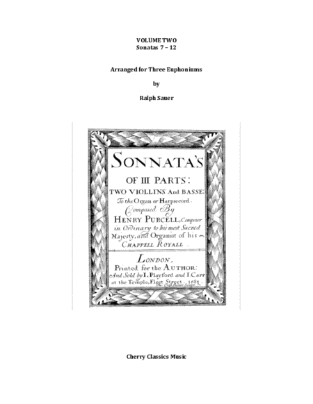 Sonatas 7-12 for Three Euphoniums Volume 2