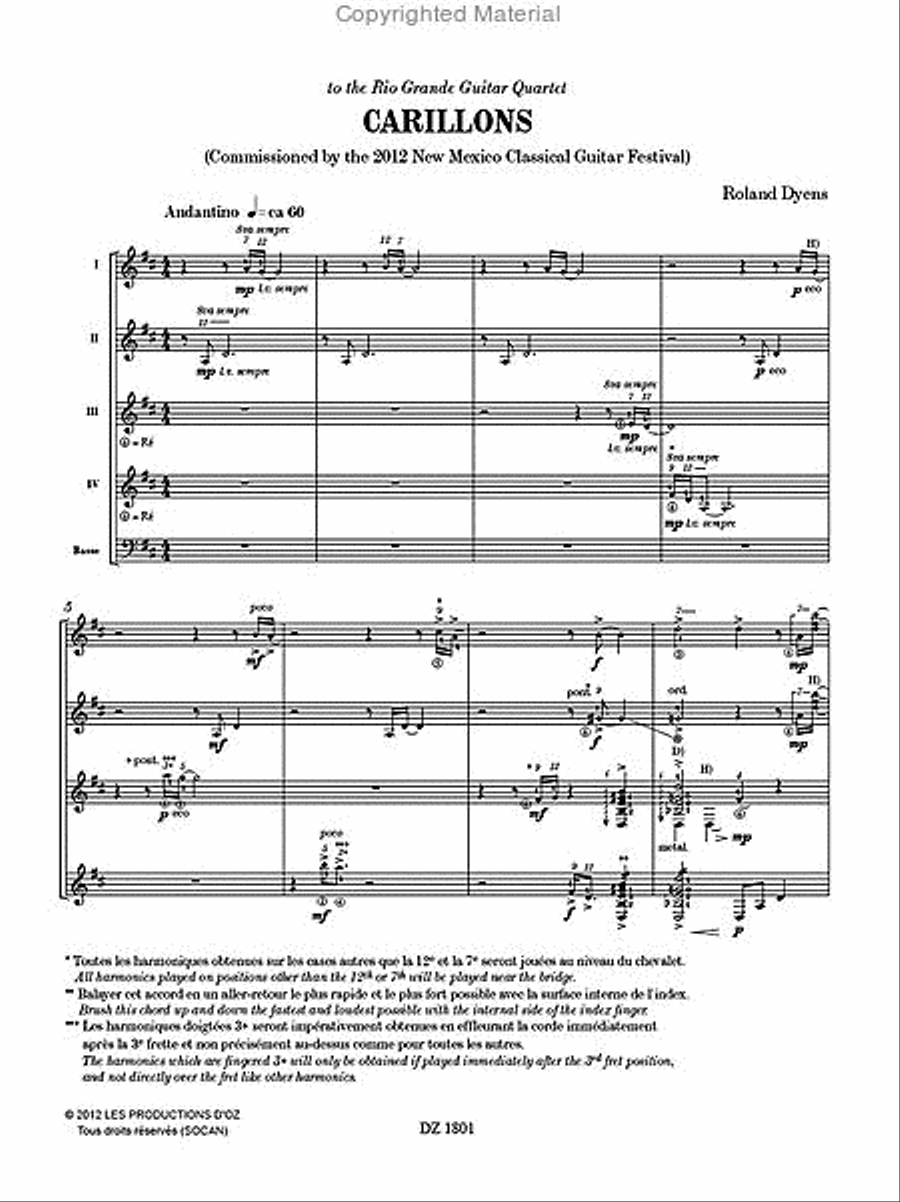 Carillons Guitar Ensemble scores gallery preview page 2