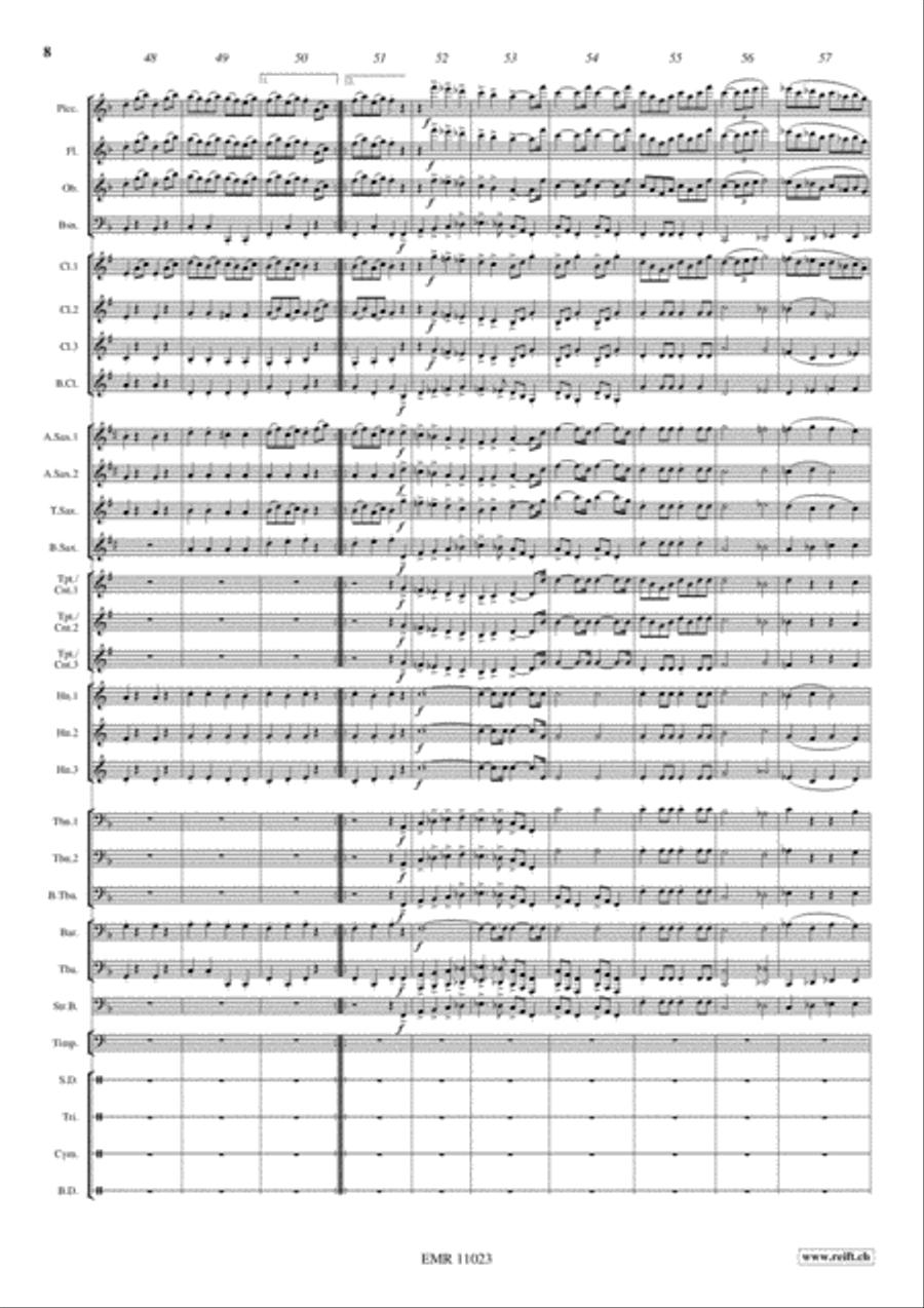 Hungarian March Concert Band scores gallery preview page 9
